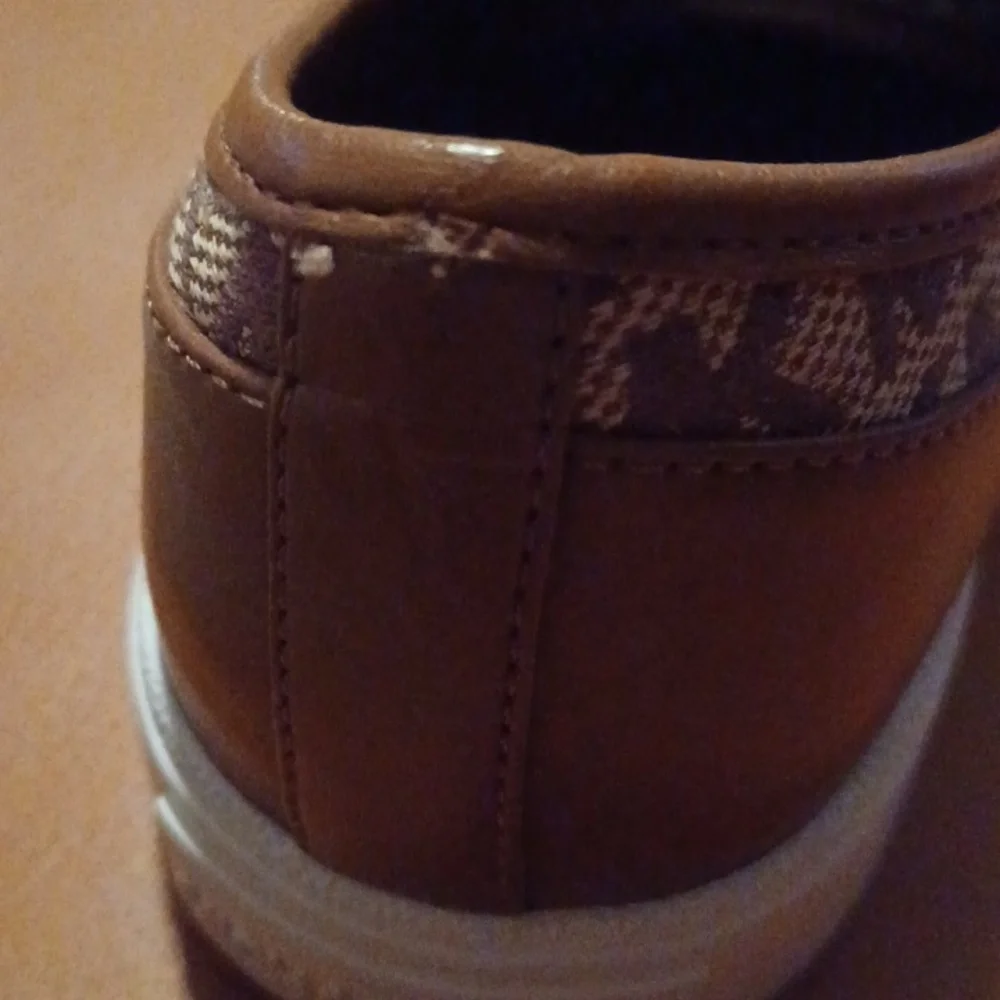 > Michael Kors Tan and Brown Monogram Sneakers Women's Size 8